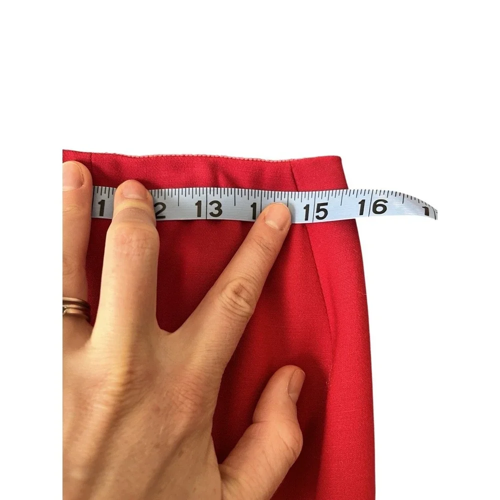 Vintage Moschino Cheap And Chic Blazer Skirt Set Red Scalloped Edge 10/ 40 Italy - Picture 5 of 16